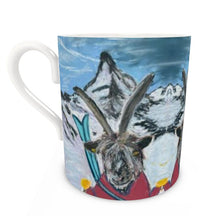 Load image into Gallery viewer, Mountain Goat with Skis on Zermatt Bone China Mug
