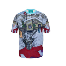 Load image into Gallery viewer, Ibex on skis in Cervinia mens cut and sew t-shirt
