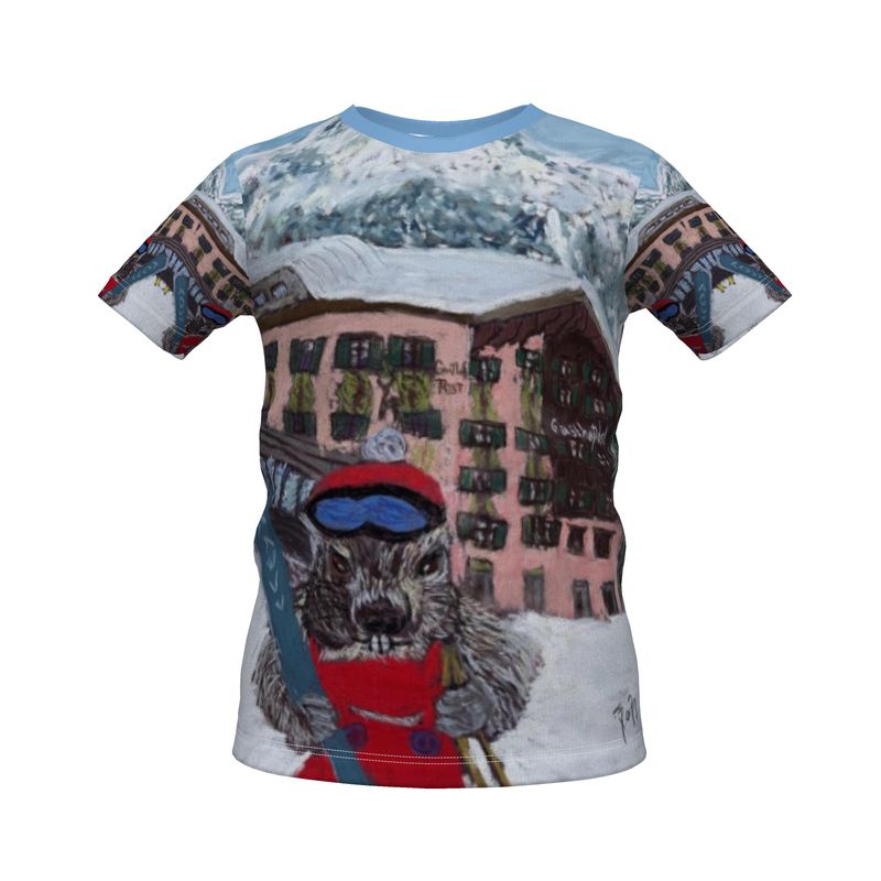 Marmot on Skis boys premium t-shirt