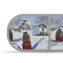 Load image into Gallery viewer, Two marmots on skis in Gressoney double oven glove
