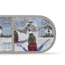 Load image into Gallery viewer, Two marmots on skis in Gressoney double oven glove
