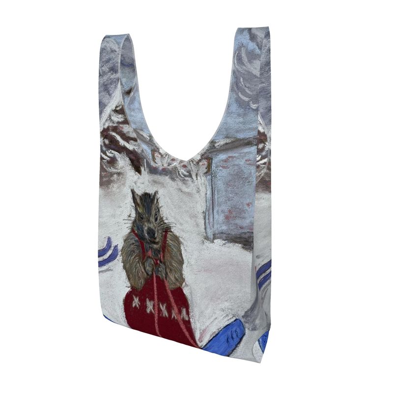 Marmot on Skis Parachute Shopping Bag