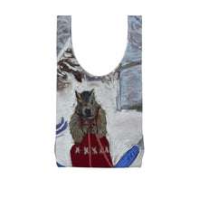 Load image into Gallery viewer, Marmot on Skis Parachute Shopping Bag

