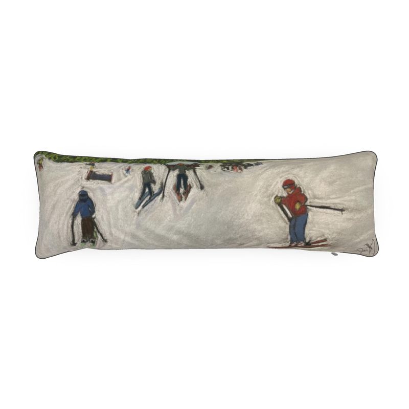 Medium bolster with kids skiing in Maison Vielle