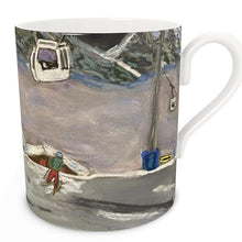 Load image into Gallery viewer, Kids Skiing in Pila with Cable Car Bone China Mug
