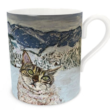 Load image into Gallery viewer, Bengal Cat in the Alps Bone China Mug
