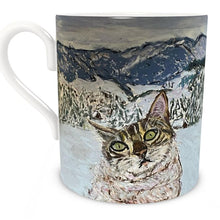 Load image into Gallery viewer, Bengal Cat in the Alps Bone China Mug
