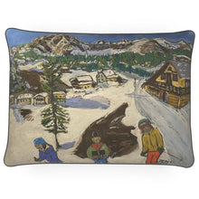 Load image into Gallery viewer, The Monte Bianco Mum Skiing with Kids Rectangular Luxury Cushion
