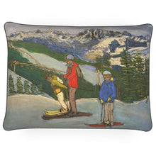Load image into Gallery viewer, Father and Sons in Pila &amp; Catena del Monte Bianco Rectangular Cushion
