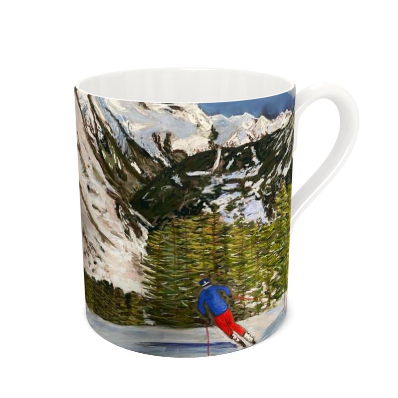 The Skiing in La Thuile Bone China Mug