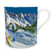 Load image into Gallery viewer, The Skiing in Courmayeur Bone Chine Large Mug
