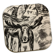 Load image into Gallery viewer, Moose with the Maroon Bells Mountains Coasters
