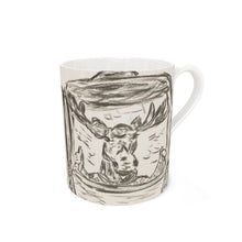 Load image into Gallery viewer, Moose in Gondola Bone China Mug, Mountain Mug
