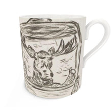 Load image into Gallery viewer, Moose in Gondola Bone China Mug, Mountain Mug
