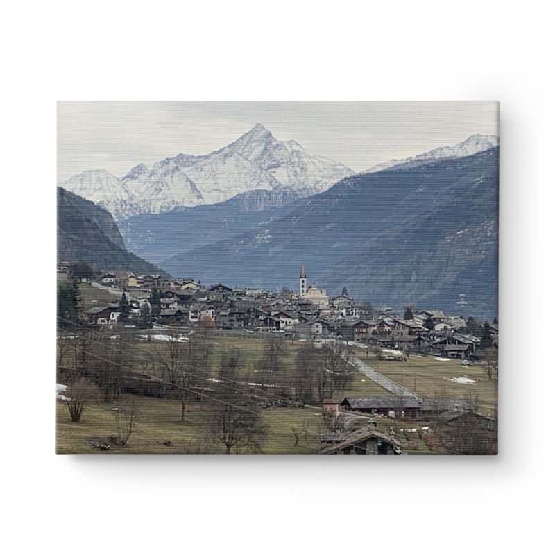 The Hamlet of La Salle in the Aosta Valley before the snow came. Print on Canvas