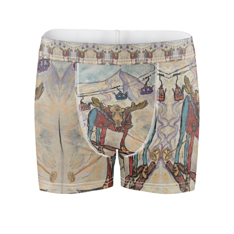 Moose in Skis in Crested Butte Men's Briefs