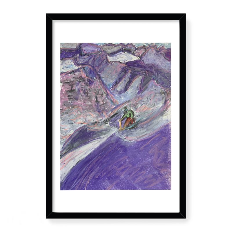 Lone Skier Heli-Skiing in Bella Coola, BC, Canada/ Framed Art Print