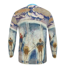 Load image into Gallery viewer, The Downhill Skiers somewhere in the Aosta Valley Long-Sleeves Slim-Fit T-shirt
