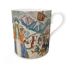 Load image into Gallery viewer, Aspen gondola scene Bone China Mug
