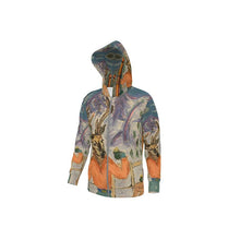 Load image into Gallery viewer, Zip Hoodie with Deer on Skis in St Moritz
