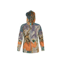 Load image into Gallery viewer, Zip Hoodie with Deer on Skis in St Moritz
