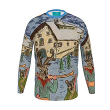 Load image into Gallery viewer, Father and son deer with skis in St Moritz long sleeves slim fit t-shirt
