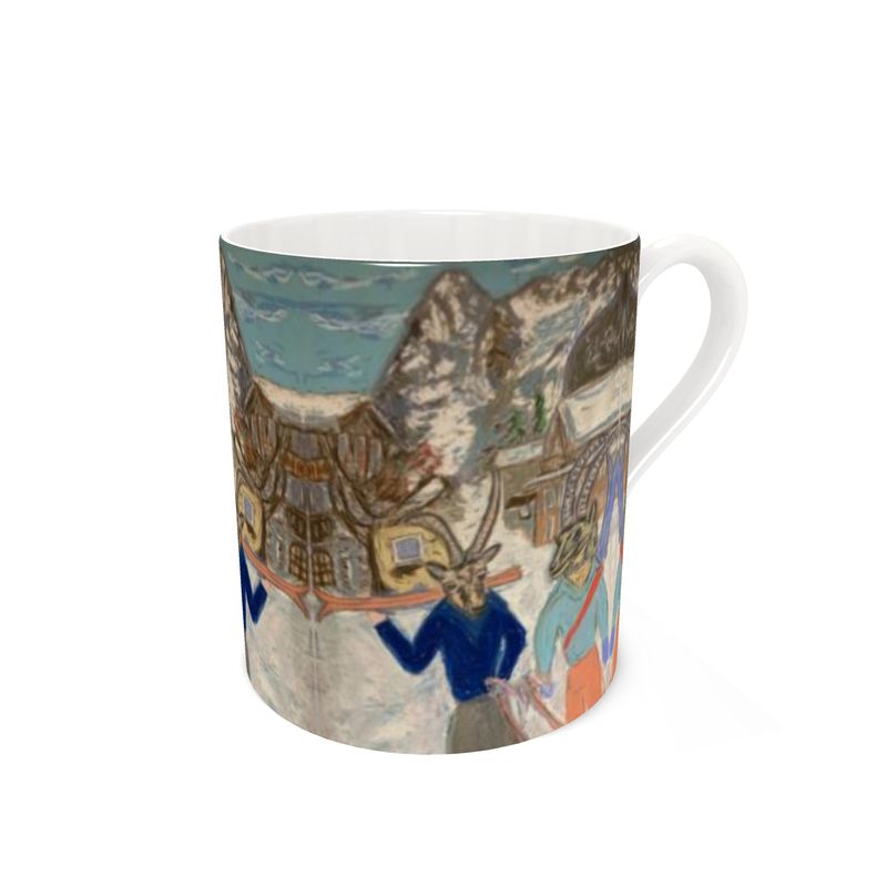 Two Ibex in Mürren with the Eiger Large Bone China Mug