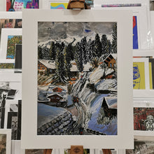 Load image into Gallery viewer, Limited-Edition Giclée Prints of End of Ski Day in Gstaad in different sizes
