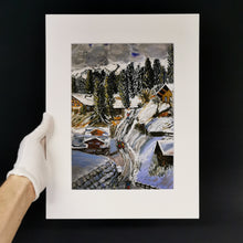 Load image into Gallery viewer, Limited-Edition Giclée Prints of End of Ski Day in Gstaad in different sizes
