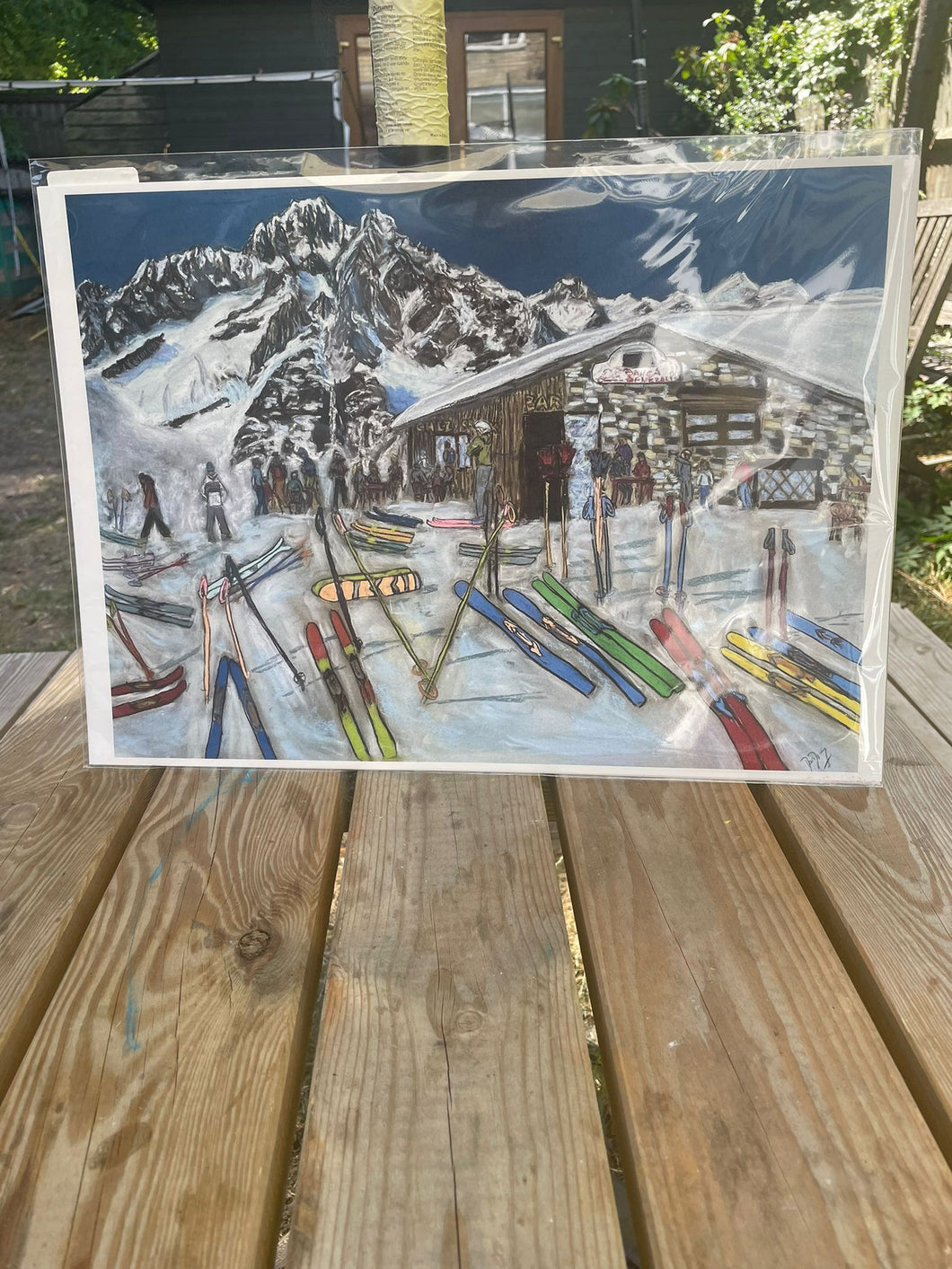 SA3 print of Chez Croux in Courmayeur with no mount (45cm x 32 cm)