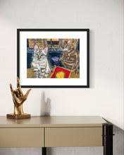 Load image into Gallery viewer, Izzy and Isla by the Fireplace Soft Pastels Painting
