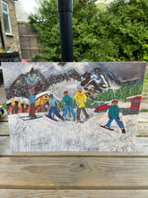 Load image into Gallery viewer, Family and Friends outside of Maison Vielle in Courmayeur Print
