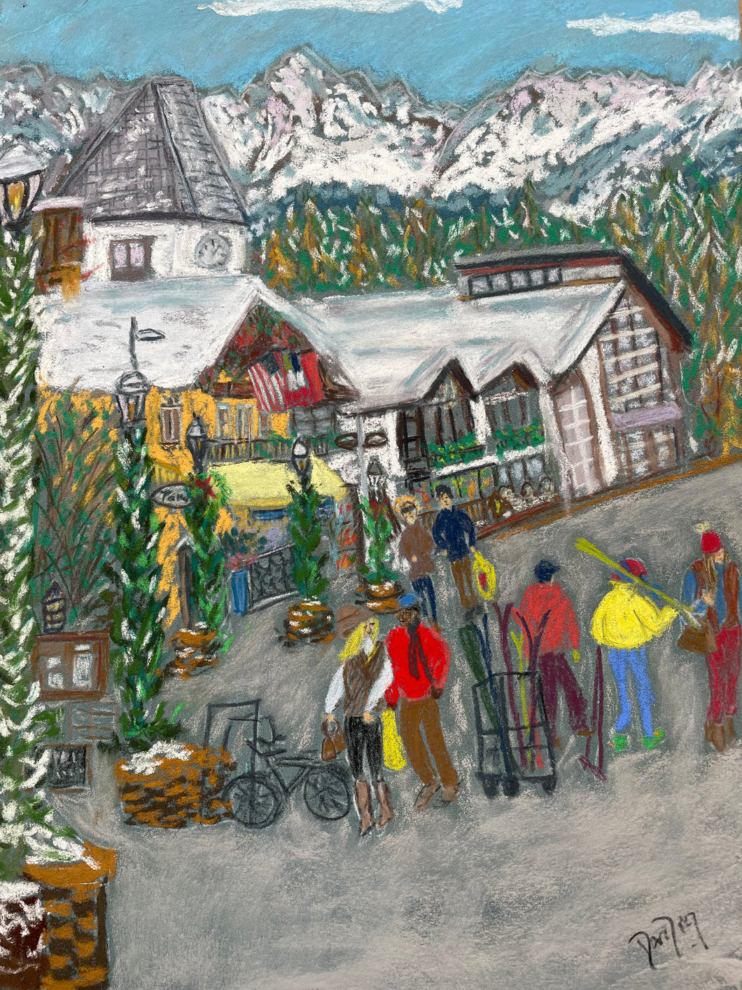 Painting of the Village of Vail.