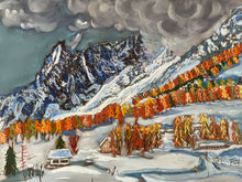 Load image into Gallery viewer, Cross-Country Skiing in Val Ferret Painting
