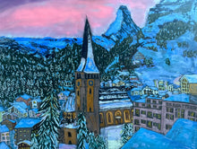 Load image into Gallery viewer, Zermatt at Dusk #2 Soft Pastels Painting
