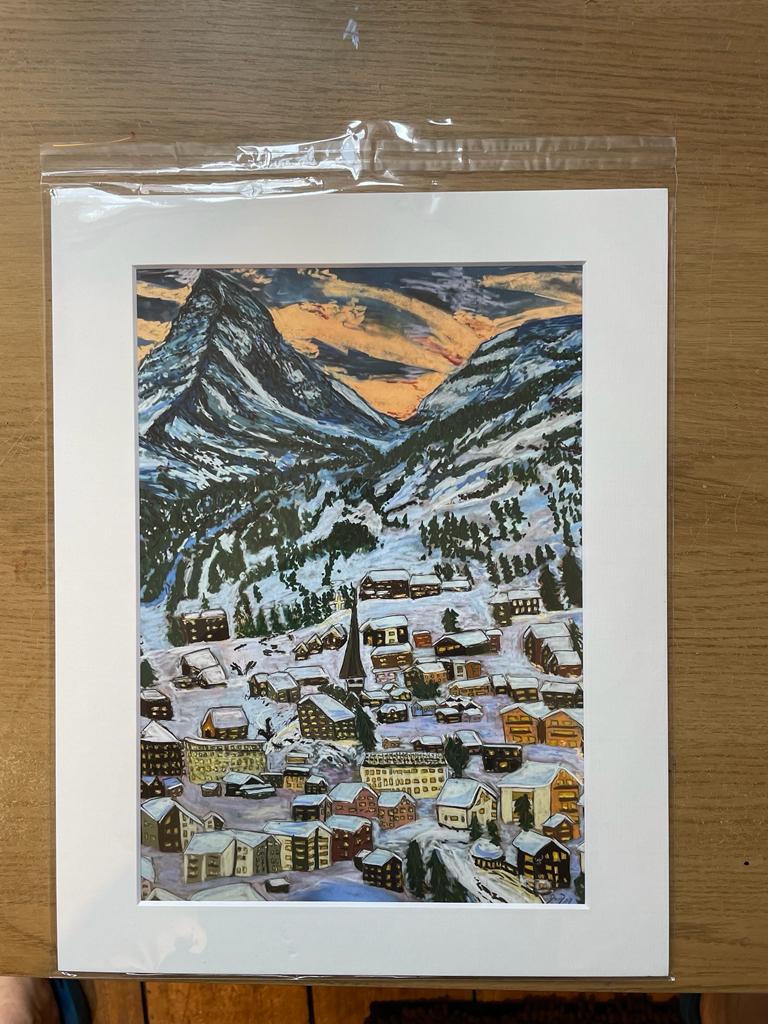 A4 Print of Zermatt at Dusk with Mount 12