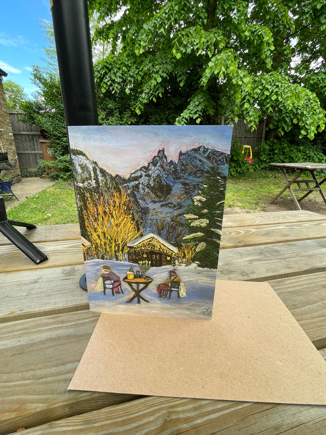 Greeting Card- Aperitivo ai piedi di Monte Bianco