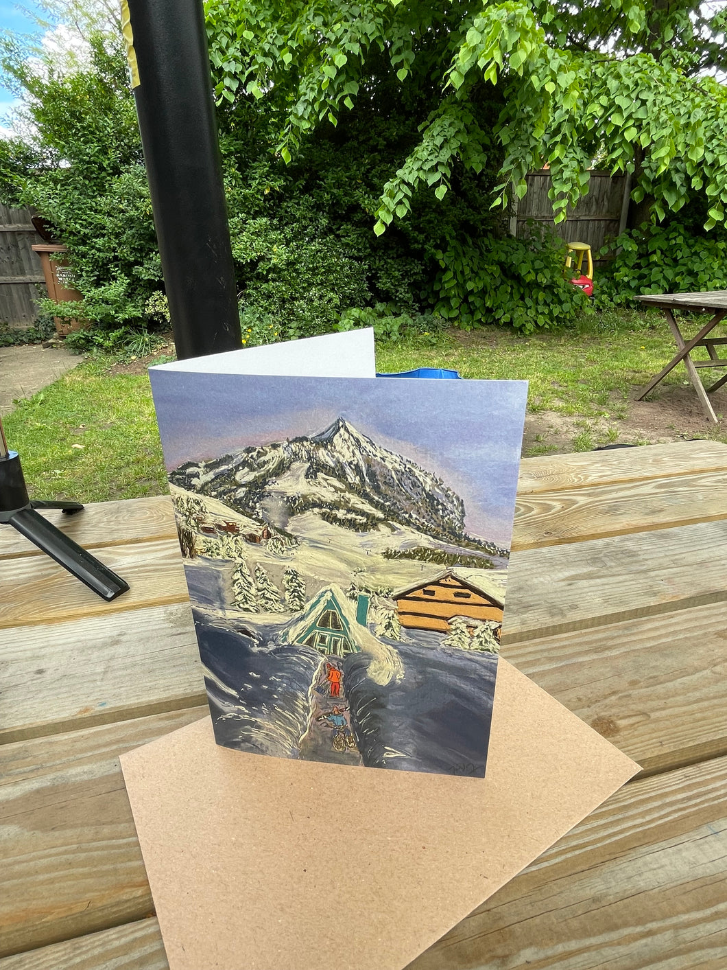 Greeting Card - Shovelling Snow in Mt Crested Butte