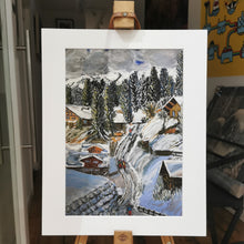 Load image into Gallery viewer, Limited-Edition Giclée Prints of End of Ski Day in Gstaad in different sizes
