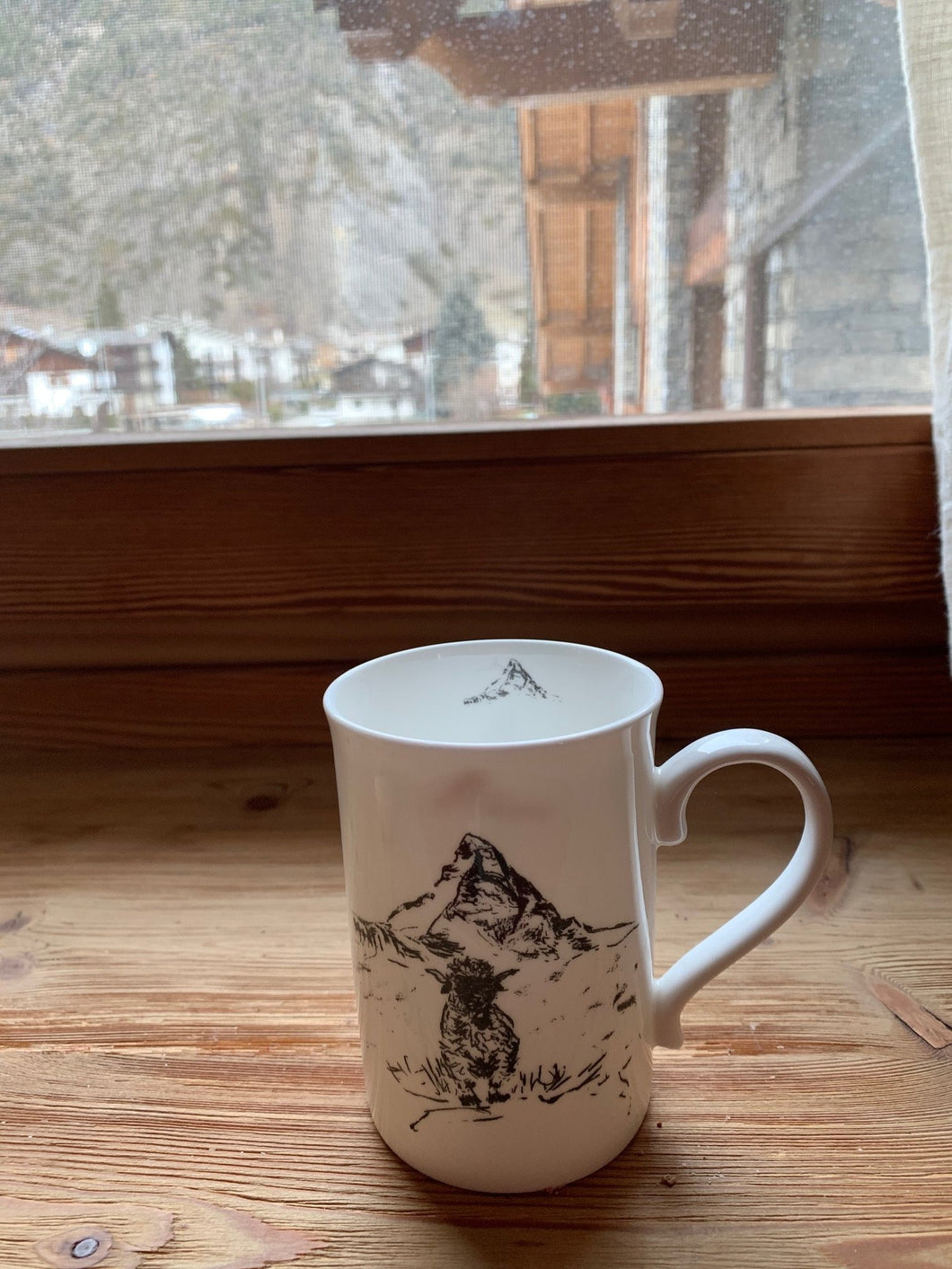Fine bone china mug/ black-head-sheep cup/ alpine/ Matterhorn/alpine mug/housewarming gift/ father's day gift/ gifts for her/gifts for him Active